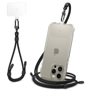 Spigen スマホショルダー ユニバーサル クロスボディ + リストストラップ セット (コンタグ・パッド 付き) 携帯ストラップ 肩掛け 首掛け 斜めがけ リストストラップセット iPhone 15 14 13 12 11 Pro