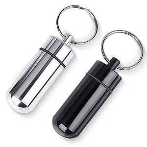 Opret ピルケース 携帯 2個入り ニトロケース 薬入れ 耳栓ケース コンパクト 防水 アルミ合金製 キーリング付き