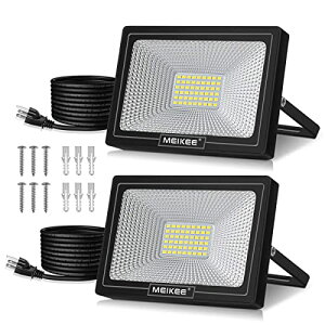 MEIKEE led 投光器 作業灯 看板灯 50W 昼光色 集魚灯 駐車場灯 省エネ 高輝度 豪雨対応 工場 IP66防水 体育館用 倉庫照明 防犯灯 ナイター 船舶 屋外作業 屋内 屋外 設置可能 BBQ用 6500K 5000LM 500w相当