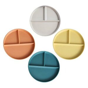 NUOLUX ランチプレート 仕切り皿 3区画 ワンプレート 耐熱 皿 レンジ対応 ディナープレート 外径22cm プレート 皿 割れにくい 軽量 ランチ皿 食器 食洗器対応 4枚組