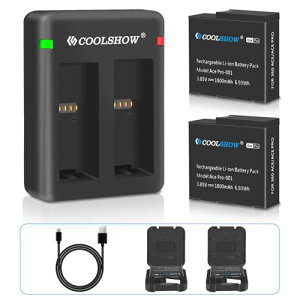 COOLSHOW Insta360 Ace/Ace Pro obe[ 1800mAh 2ƃfA Insta360 Ace/Ace Pro [dohAInsta360 Ace/Ace Pro Jƌ݊܂