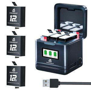Homesuit n Gopro Hero12/11/10/9 Enduro obe[ 31800mAh ቷΉ Gopro 12/11/10/9[dZbg P[ǔ^ Type-C|[gt [{bNX [dʕ\ 3[d Ή@ Gopro Hero12