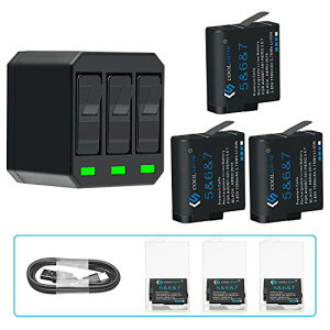COOLSHOW GoPro Hero7 obe[ ƃS[v7 [d Ή GoPro Hero7 Black,GoPro HERO6 Black,GoPro HERO5 Black,HERO 2018,GoPro Hero8obe[[{bNX3|[gUSB[dt Type-CC^[tFCX \ob