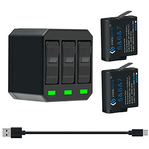 COOLSHOW GoPro HERO 7 6 5 obe[ S[v [d GoPro HERO 8 Black,Hero 7 Black,HERO 5ubNHero 2018 Ή [{bNX3|[gUSB[dt Type-CC^[tFCX \obe[ 2*1500mAh o