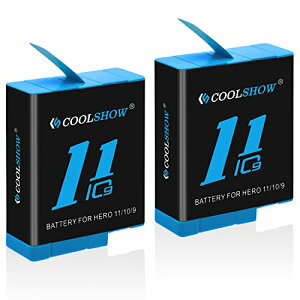 COOLSHOW GoPro Hero 12/Hero 11 obe[ Hero 10/Hero 9 obe[2 1800mAh Ή@ GoPro HERO 12 Black,HERO 11 Black,GoPro HERO 10 Black,GoPro HERO 9 Black Jp