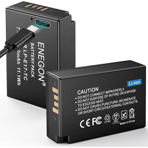 ENEGON LP-E17 LP E17 pType-C ڏ[d|[gobe[ 2 1500mAh Canon Rebel SL2 SL3 T6i T6s T7i T8i EOS R50 RP R10 R8 M3 M5 M6 EOS 200D 250D 77D 750D 760D 800D 8000D 9000D fW^჌tJp
