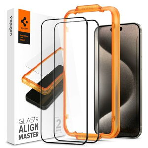 Spigen AlignMaster �K���X�t�B���� iPhone 15 Pro Max �p �K�C�h�g�t�� iPhone15ProMax �Ή� �ی� �t�B���� 2����