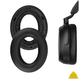 Geekria イヤーパッド QuickFit 互換性 パッド ゼンハイザー Sennheiser Momentum 4 Wireless Over-Ear ヘッドホンに対応 パッド イヤー/イヤーカップ (プロテインレザー/黒)