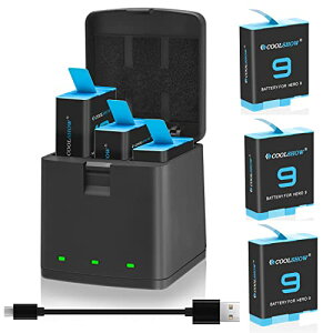 COOLSHOW GoPro Hero 9/Hero 10/Hero 11 obe[ 3*1800mAh  GoPro Hero 9/Hero 10/Hero 11obe[[d [{bNX3|[gUSB S[v10/9[dt Type-CC^[tFCX Ή GoPro HERO11 Black,GoPro HE