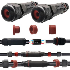 CESFONJER �h���P�[�u���R�l�N IP68�h���P�[�u���O�����h �i�C�����P�[�u���O�����h�l �W�P�[�u���O�����h ���O�h�o�h�����C���[�� �P�[�u���R�l�N�^(2�p�b�N)