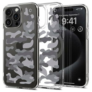Spigen �R���{���[�V���� iPhone 15 Pro Max �P�[�X ������ MagSafe�Ή� �ČRMIL�K�i �E���g���E�n�C�u���b�h ACS07566-XI11131 (�N���X�^���E�N���A/�~���^���[�L�����[�u���b�N)