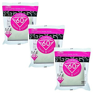 HARIO (�n���I) V60�p �y�[�p�[�t�B���^�[ �R�[���^ 02W 1-4�t�p 100������ �z���C�g VCF-02-100W x3