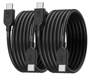 Cable Matters 2 {Zbg _ 240W USB-C [dP[u 1.8mi}[d 140W`240WAUSB 2.0 480MbpsArfIȂjUSB-C P[udAMacBook ProAiPad ProAiPhone 16/ 15 ProAApple Vision Pro Ή - ubN