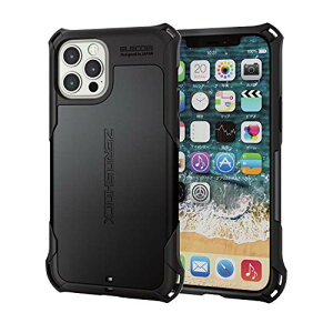 �G���R�� iPhone 12 / 12 Pro �P�[�X Qi�[�d�Ή� �n�C�u���b�h ZEROSHOCK �ϏՌ� �X�^���_�[�h �u���b�N PM-A20BZEROBK
