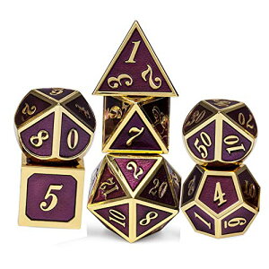 Yourandoll 7�� �����������^���_�C�X �T�C�R�����ʑ̃_�C�XD20 D12 D10 D8 D6 D4 Dungeons and Dragons DND TRPG MTG�_�C�X�e�[�u���Q�[���p 16mm (�p�[�v���S�[���h)