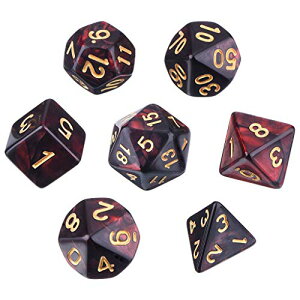 Yourandoll 7�� ���ʑ̂̃_�C�X �T�C�R�� 16mm D20 D12 D10 D8 D6 D4 Dungeons and Dragons �ADND�A TRPG�A MTG�Ȃǃe�[�u���Q�[���p (���� �u���[)