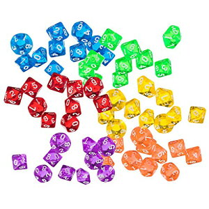 Yourandoll 60�� ���ʑ̃_�C�X D10 �T�C�R�� 10�ʃ_�C�X Dungeons and Dragons �ADND�A TRPG�A MTG �_�C�X �Ȃǃe�[�u���Q�[���p (A)