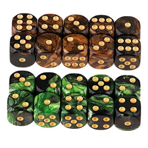 Yourandoll 20�� ���ʑ̃_�C�X D6�T�C�R�� 6�ʃ_�C�X16mm Dungeons and Dragons DND TRPG MTG�_�C�X �Ȃǃe�[�u���Q�[���p (�u���[ �u���b�N+���b�h�u���b�N)