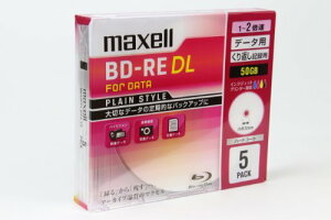 maxell f[^pu[CfBXN BD-RE DL 50GB uPLAIN STYLEv (1~2{Ή) CN BE50PPLWPA.5S 1