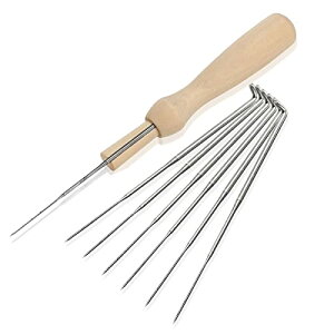 Frcolor フェルト針 フェルトニードル針 羊毛フェルトツール DIY 手芸制作 基本入門キット フェルトツール フェルティングニードル 手芸制作セット 木製ハンドル 7本針 ニードル 針 裁縫ツール