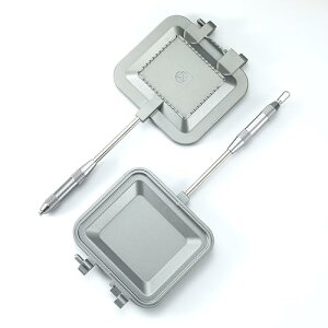 キャンピングムーン(CAMPING MOON) ホットサンドイッチクッカーTT-1315 シングルバーナー 用 ガス火 直火式 コンパクト アルミニウム