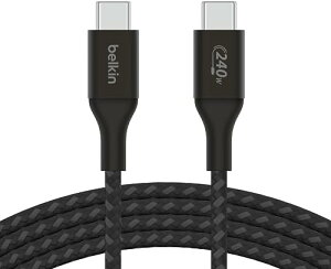 Belkin USB-C to C ґgP[u 240WΉ }[d PD3.1Ή ϋv USB-IFF Q[~OPC/MacBook Pro/MacBook Air/iPad Pro/Surface Pro/Galaxy S22/Android^ubgΉ 2[g ubN CAB015bt2MBK