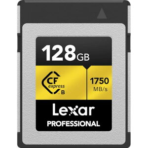 Lexar 128GB vtFbVi CFexpress Type B [J[h GOLDV[Y ő1,750MB/b̓ǂݎ raw 8KrfI^ PCIe 3.0  NVMe (LCXEXPR128G-RNENG) Ή
