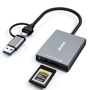 BENFEI CFexpress ^CvA J[h[_[, USB 3.2 (Gen 2) 10Gbps, USB-C&USB-A 2-in-1 Type A CFexpress A_v^ Windows/Mac/Linux/Android