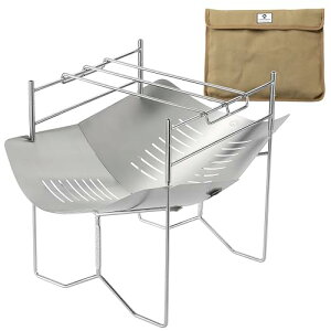 キャンピングムーン(CAMPING MOON) A4型 ソログリル 焚き火台 ソロ 焚火台 焚き火グリル ステンレス304 焼き網 帆布ケース 付 SOLO-A4G