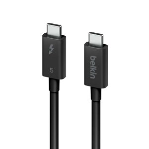 Belkin Thunderbolt 5 �P�[�u�� USB-C USB4 120Gbps 240W �����f�[�^�]�� 4K/540Hz�Ή� ���ϋv iPhone 16/MacBook/iPad Pro/iMac/Windows�Ή� USB-IF�F�� 1m �u���b�N INZ005fq1MBK