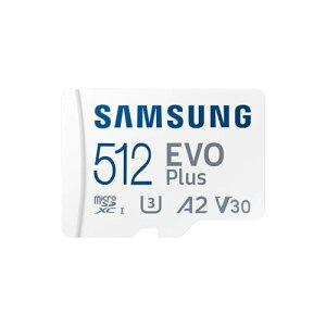 Samsung EVO Plus 512GB MicroSD[J[h (2024) + SDA_v^[B
