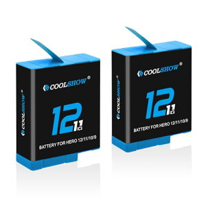 COOLSHOW GoPro Hero 12/Hero 11/Hero 10/9 obe[ GoPro HERO 9/10/11/12 Black Ήobe[ 1800mAhobe[2 PSEF؍