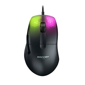 ROCCAT ゲーミングマウス Kone Pro 有線 ブラック/黒 光学式/19K/オプティカルスイッチ/サイドボタン/軽量66g/PTFE/Reflex/RGB ドイツデザイン 【日本正規代理店品】