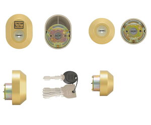 TOSTEM (トステム) リクシル 交換用 MIWA URシリンダー DRZZ1003 ゴールド キー5本付き MCY-442