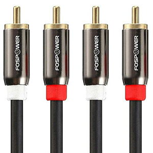FosPower 2RCA → 2RCA (赤/白) オス-オス ステレオ オーディオケーブル【24K金メッキコネクタ | 銅コア】ゲーム機、車載用オーディオ、アンプ、スピーカー、CDプレーヤー対応 (3 m)