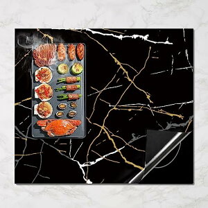 KitchenRaku ih マット ihクッキングヒーターマット61*53cm 大理石のテクスチャ シリコンマット 滑り止め ストーブ傷防止保護 焼け焦げ防止 電磁調理器用 断熱パッド 水洗い可 汚れ防止 耐熱ガラ