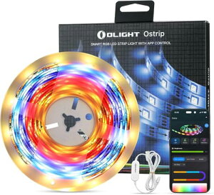 OLIGHT(I[Cg) Ostrip LEDe[vCg XgbvCg iK ԐڏƖ 5m RGB }`J[ Wi-FiEu[gD[XEAPPRg[ ؒf\ USB IP24h tȒP nEB NX}
