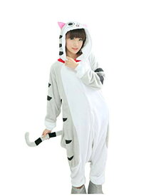 [dorawithme] ネコ きぐるみ パジャマ 大人用 部屋着 動物 コスプレ 仮装 コスチューム ハロウィン クリスマス 男女兼用 (L)
