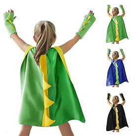 [Afindern] ハロウィン コスプレ 衣装 子供用 恐竜服 70cm マント 手袋 2点セット アニマル変身 3〜8歳 装着簡単 可愛い キャラクター 動物仮装 イベント 学園祭 文化祭 舞台 パーティー 女の子 男の子 3色