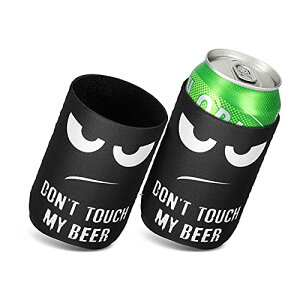 kwmobile 2x �ʃN�[���[ �J�o�[ 330ml / 355ml �ʑΉ� - �ʕۗ� �z���_�[ 6.5 x 10 cm - Don't touch my beer�f�U�C��