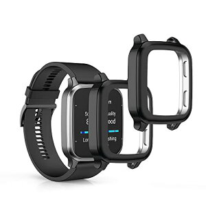 kwmobile 2x �P�[�X Garmin Venu Sq 2 Music/Sq 2�Ή� �J�o�[ - �t���J�o�[ �V���R�� �ϏՌ� �S�̕ی� ���F