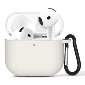 Geekria �V���R�� �J�o�[ �݊��� �J�o�[ �A�b�v�� Apple AirPods 4 �Ή� True Wireless Earbuds �[�d�P�[�X�J�o�[ �O���J�o�[ �L�[�z���_�[�t�b�N�t���A�[�d�|�[�g�A�N�Z�X�\ (�I�t�z���C�g)