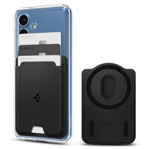 �yGalaxy S25�V���[�Y��p�z Spigen �}�O�l�b�g���� �J�[�h�z���_�[ �J�[�h�P�[�X 3�����[ �E�H���b�g �}�O�l�b�g�t�� ��ʌn IC�J�[�h���[ - �A�[�o���E�t�B�b�g�E�}�O�t�B�b�g AFA09208�i�u���b�N
