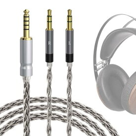 Geekria Apollo 銀メッキ銅アップグレードオーディオケーブル、Meze Audio 99 Classics シリーズ、109 PRO、LIRIC 2、LIRIC、4.4mm からデュアル 3.5mm 交換用コードに対応 (4.9 フィート / 1.5 m/シルバー)