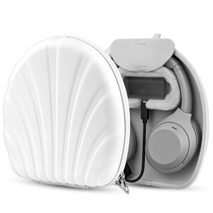 Geekria PRO 充電ヘッドホンケース WH-1000XM6、WH-1000XM5、WH-1000XM4、ULT WEAR 対応 ハードシェル 耐久性 多層保護 (ホワイト) パワーバンクなし