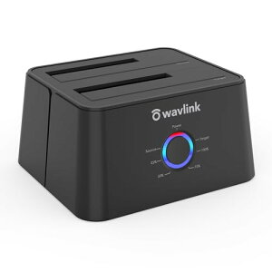 WAVLINK USB 3.0 SATA I/II/III �f���A�� �x�C�O�t���n�[�h �h���C�u �h�b�L���O �X�e�[�V���� 2.5 �C���`�܂��� 3.5 �C���` HDD�ASSD �I�t���C�� �N���[�� �f���v���P�[�^�@�\�t�� USB3.0 5Gbps ����� OTG �@