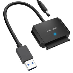 WAVLINK SATA - USB Type-A �n�[�h�h���C�u�P�[�u�� 5Gbps USB3.0 to SATA�P�[�u�� UASP�Ή� �O�t���n�[�h�h���C�u SATA I/II/III �R�l�N�^�[ 2.5�C���` SSD/HDD 3.5�C���`HDD �ő�18TB�A�d���A�_�v�^�[�t��