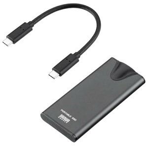 �T�����_�C���N�g �O�t��SSD �|�[�^�u�� 512GB �ő�Ǎ����x��2000MB/s PS5/PS4�Ή� USB-C�ڑ� USB20Gbps USB3.2 Gen2×2 �e���r�^�� �R���p�N�g 600-USSH512GB