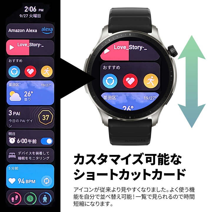 楽天市場】Amazfit GTR 4 46mm スマートウォッチ 通話機能付き GPS搭載 