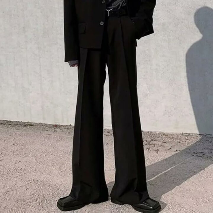 黒 フレアパンツ メンズ メンズ フレア パンツ ワンフォークロージング 